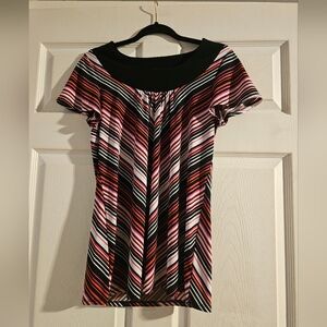 Striped Black and Red Top